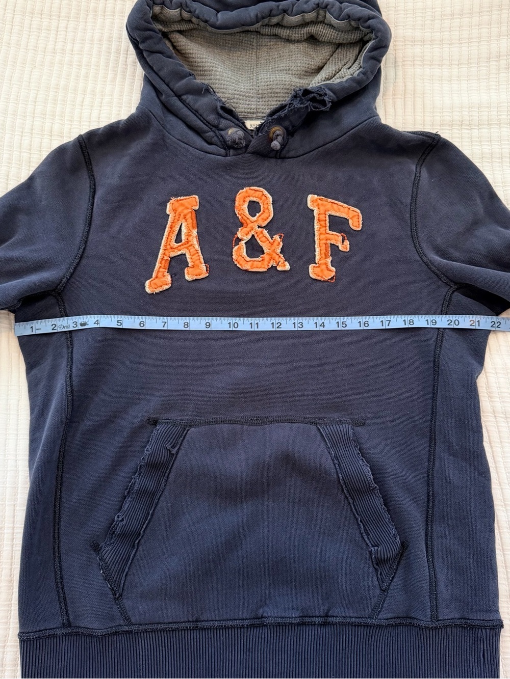 Abercrombie & Fitch Y2K Vintage Distressed Muscle Fit Hoodie Size Large - Picture 9 of 10